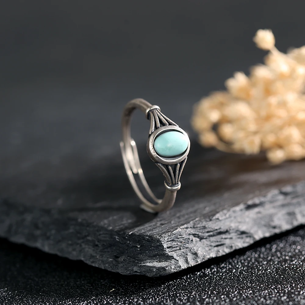 Natural Turquoise Genuine 925 Sterling Silver Adjustable Women's Ring 7*5mm Gems Timeless Bohemian Jewelry for Daily Wear Gifts
Natural Turquoise Genuine 925 Sterling Silver Adjustable Women's Ring 7*5mm Gems Timeless Bohemian Jewelry for Daily Wear Gifts
