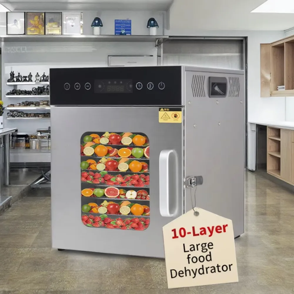 Wholesale 10-Layer Stainless Steel Food Dehydrator Machine for Fruits and Vegetables Drying
Wholesale 10-Layer Stainless Steel Food Dehydrator Machine for Fruits and Vegetables Drying