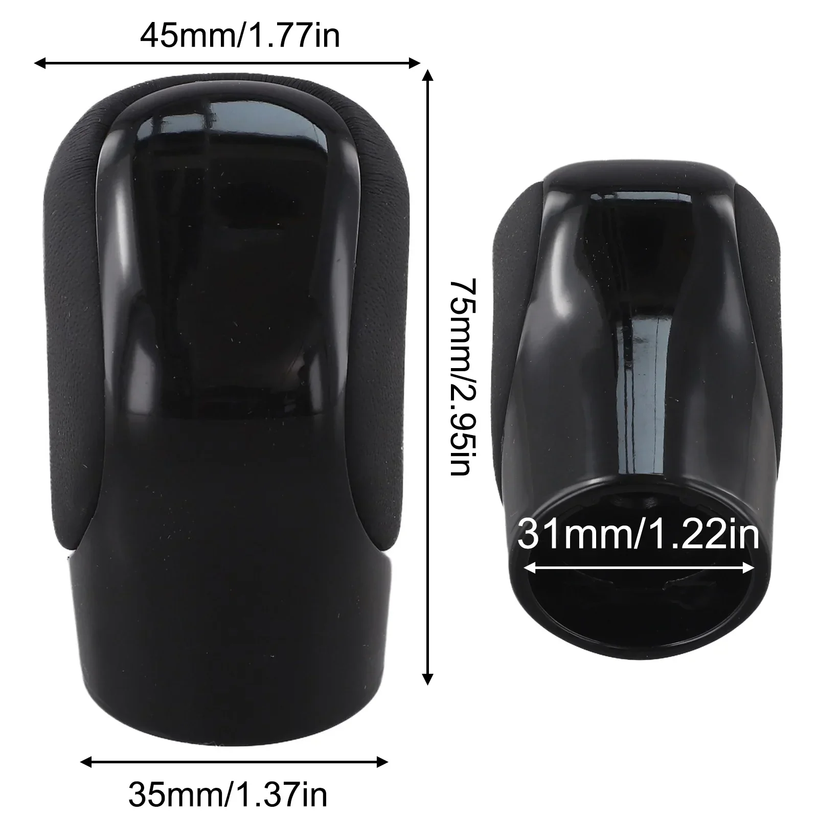 45mm 1.77in X 75mm 2.95in Black PU Leather For Automatic Vehicles Modern Interior Style Quick Attachment Car Interior Upgrade
45mm 1.77in X 75mm 2.95in Black PU Leather For Automatic Vehicles Modern Interior Style Quick Attachment Car Interior Upgrade