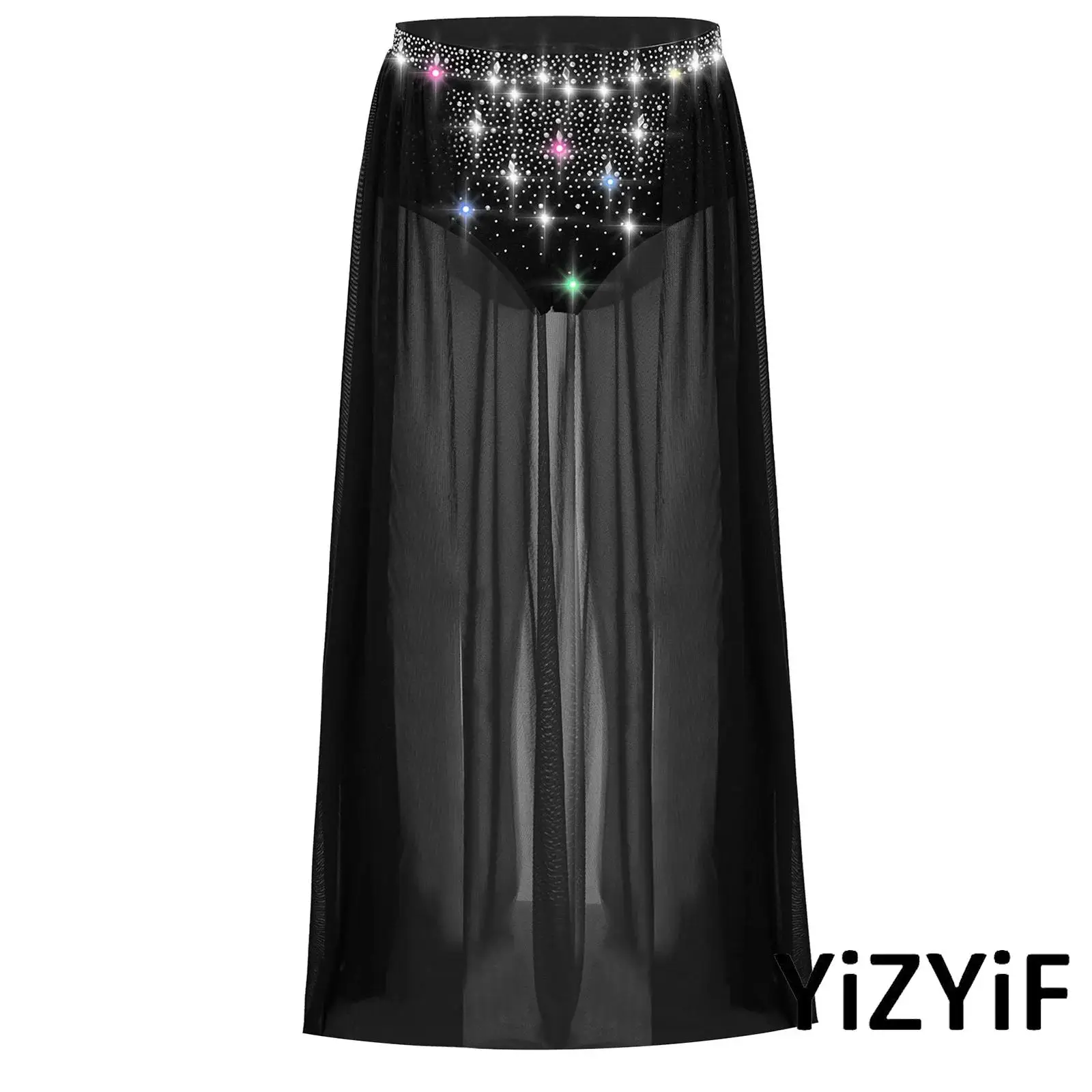 Kids Girls Lyrical Modern Ballet Dance Skirt Shiny Rhinestones Open Front Flowy Sheer Mesh Skirt with Built-in Briefs Dancewear
Kids Girls Lyrical Modern Ballet Dance Skirt Shiny Rhinestones Open Front Flowy Sheer Mesh Skirt with Built-in Briefs Dancewear