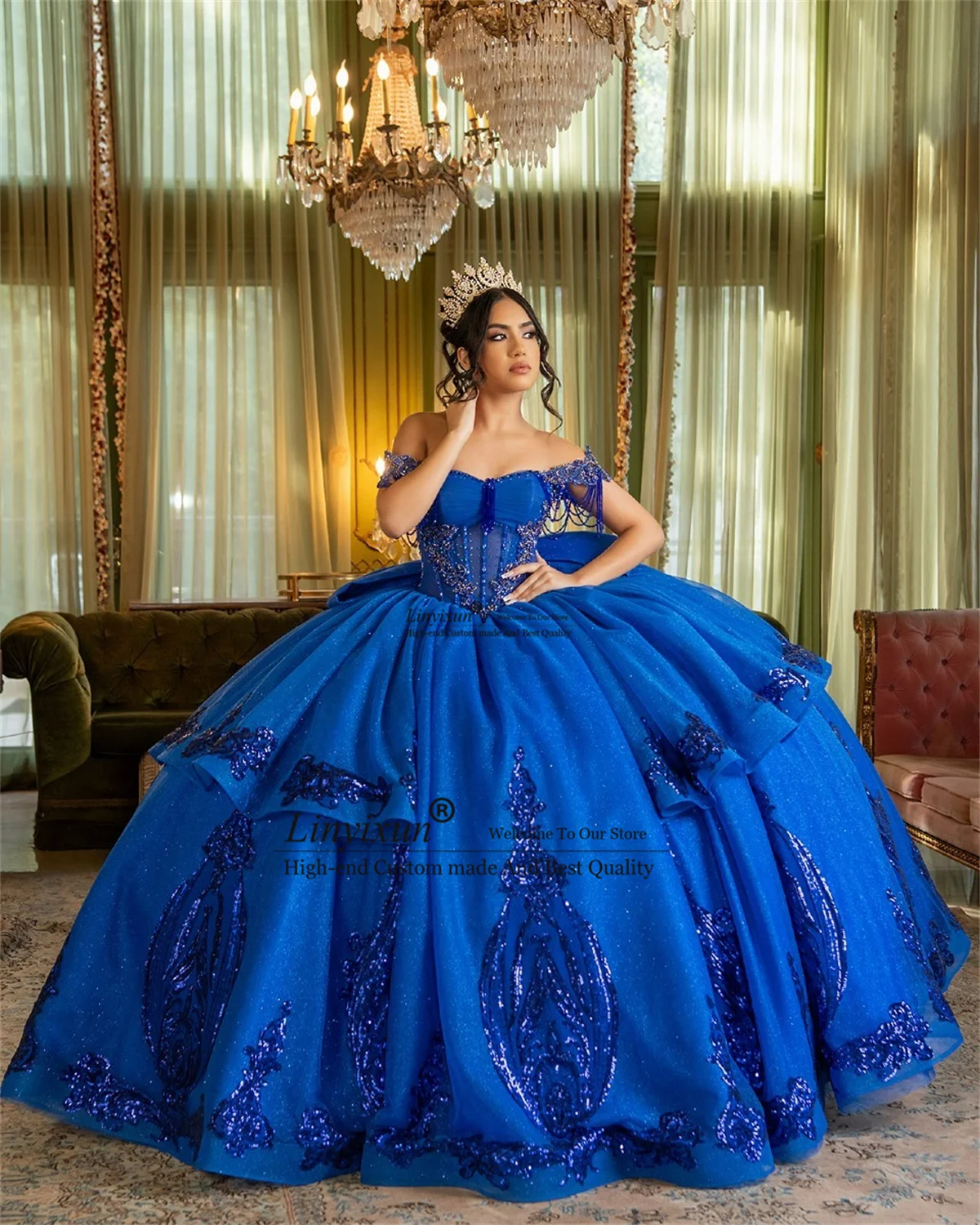 Элегантное бальное платье Quinceanera с аппликациями, кружевное платье с открытыми плечами, милое платье 15 16, мексиканское платье по индивидуальному заказу, Vestido De 15 Anos
Элегантное бальное платье Quinceanera с аппликациями, кружевное платье с открытыми плечами, милое платье 15 16, мексиканское платье по индивидуальному заказу, Vestido De 15 Anos