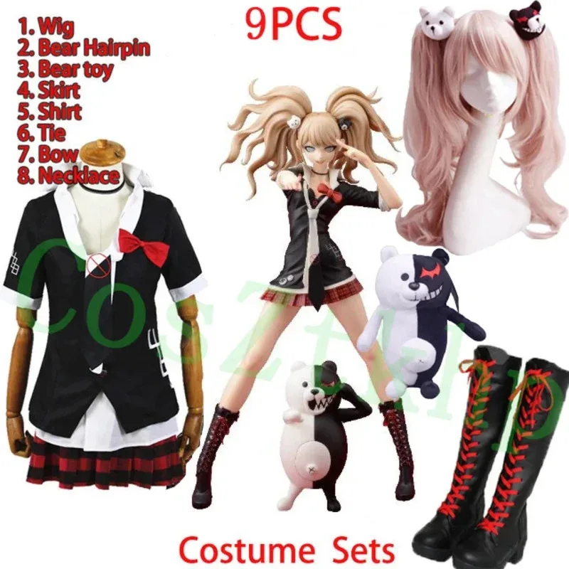 Kk66 полный комплект Dangan Ronpa Enoshima Junko карнавальный костюм розовый длинный парик со шпильками в виде медведя Danganronpa косплей юбка Shir (71wj
Kk66 полный комплект Dangan Ronpa Enoshima Junko карнавальный костюм розовый длинный парик со шпильками в виде медведя Danganronpa косплей юбка Shir (71wj