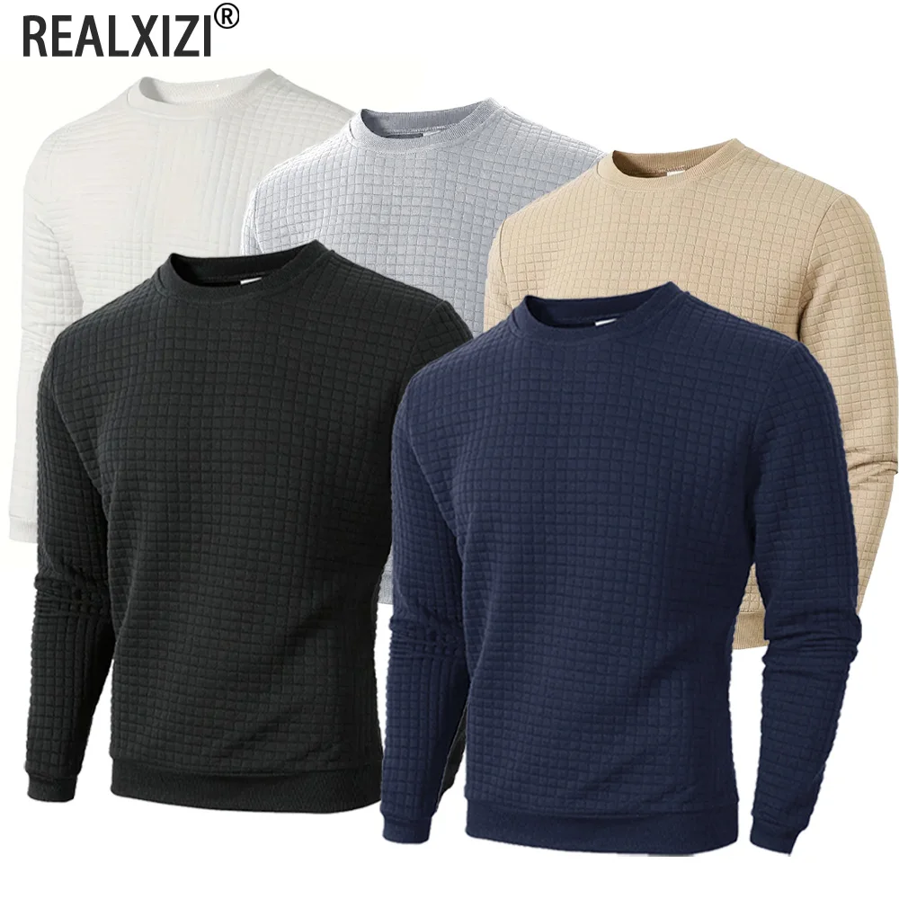 Men's Jacquard Check Pullover Sweater Men Casual Round Neck Sweatshirt Casual Long Sleeve Hoodies Autumn Streetwear for Men
Men's Jacquard Check Pullover Sweater Men Casual Round Neck Sweatshirt Casual Long Sleeve Hoodies Autumn Streetwear for Men