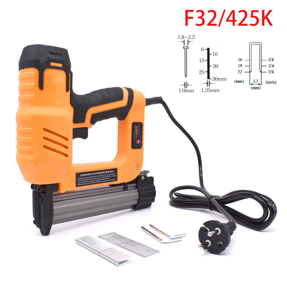 2 In 1 Electric Stapler Gun Brad Nails Gun Electric Power Tools F32/425K Nails Framing Tacker 120V/60Hz
2 In 1 Electric Stapler Gun Brad Nails Gun Electric Power Tools F32/425K Nails Framing Tacker 120V/60Hz