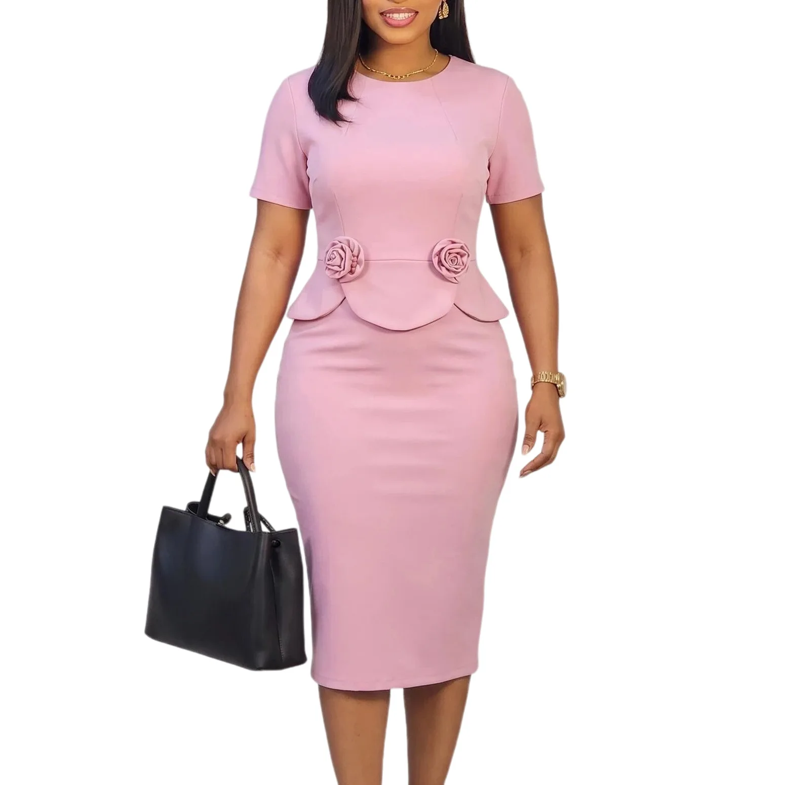 Summer Elegant Short Sleeve O-neck Polyester Party Evening Bodycon Midi Dress Dashiki African Dresses for Women Ankara Dress
Summer Elegant Short Sleeve O-neck Polyester Party Evening Bodycon Midi Dress Dashiki African Dresses for Women Ankara Dress
