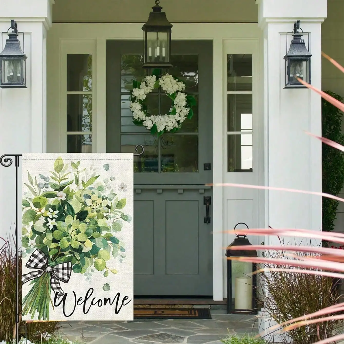 Spring Summer Double Sided 12x18 Inch Welcome Floral Plaid Bouquet Burlap No Pole
Spring Summer Double Sided 12x18 Inch Welcome Floral Plaid Bouquet Burlap No Pole