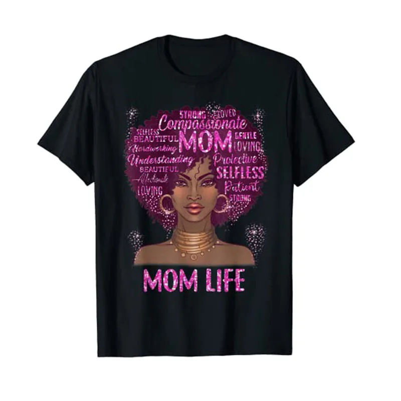 Black Woman Mom-Life Mom African American Happy Mother's Day T-Shirt Gifts Black-Pride Graphic Tee Casual Tops Aesthetic Clothes
Black Woman Mom-Life Mom African American Happy Mother's Day T-Shirt Gifts Black-Pride Graphic Tee Casual Tops Aesthetic Clothes