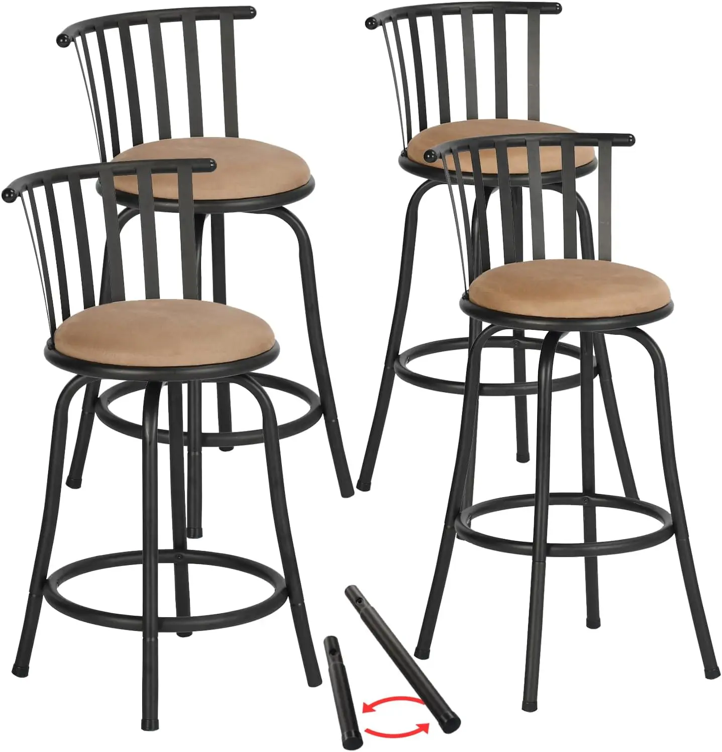 Kitchen Counter Barstools, Swivel Kitchen Counter-Height Stool With Backs And Footrest, Adjustable Bar Stools With
Kitchen Counter Barstools, Swivel Kitchen Counter-Height Stool With Backs And Footrest, Adjustable Bar Stools With
