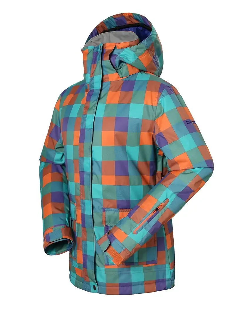 Women's Snowboard Jacket, Gingham Print Thermal Ski Jacket, Lightweight Waterproof & Windproof Ski & Snowboard Top
Women's Snowboard Jacket, Gingham Print Thermal Ski Jacket, Lightweight Waterproof & Windproof Ski & Snowboard Top