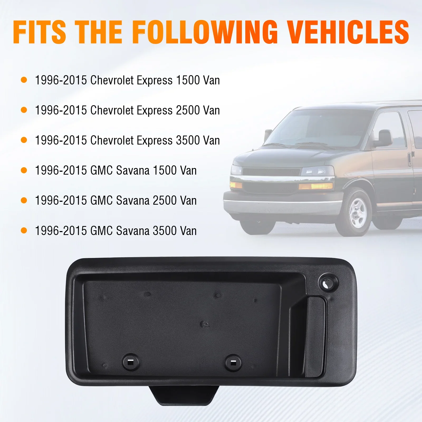 Внешняя ручка задней правой боковой двери с кронштейном для лицензии, черная для Chevy 1500 2500 Van GMC15269298 25866289 2594227 1996-2015 гг.
Внешняя ручка задней правой боковой двери с кронштейном для лицензии, черная для Chevy 1500 2500 Van GMC15269298 25866289 2594227 1996-2015 гг.