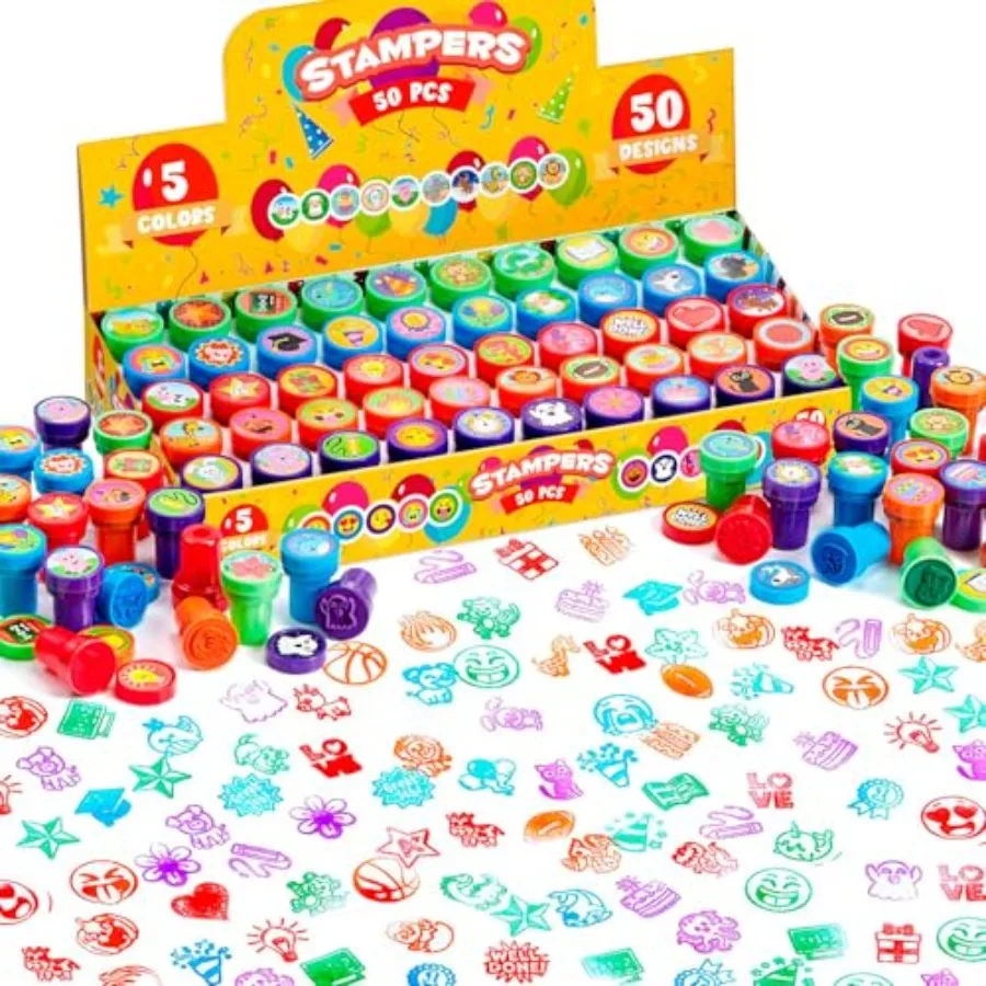 50 Pcs Stamps for - Self-Ink Stamps with 50 Designs for Birthday Party Favor, Carnival Prizes, School Stampers, Goodie Bag, Cla
50 Pcs Stamps for - Self-Ink Stamps with 50 Designs for Birthday Party Favor, Carnival Prizes, School Stampers, Goodie Bag, Cla