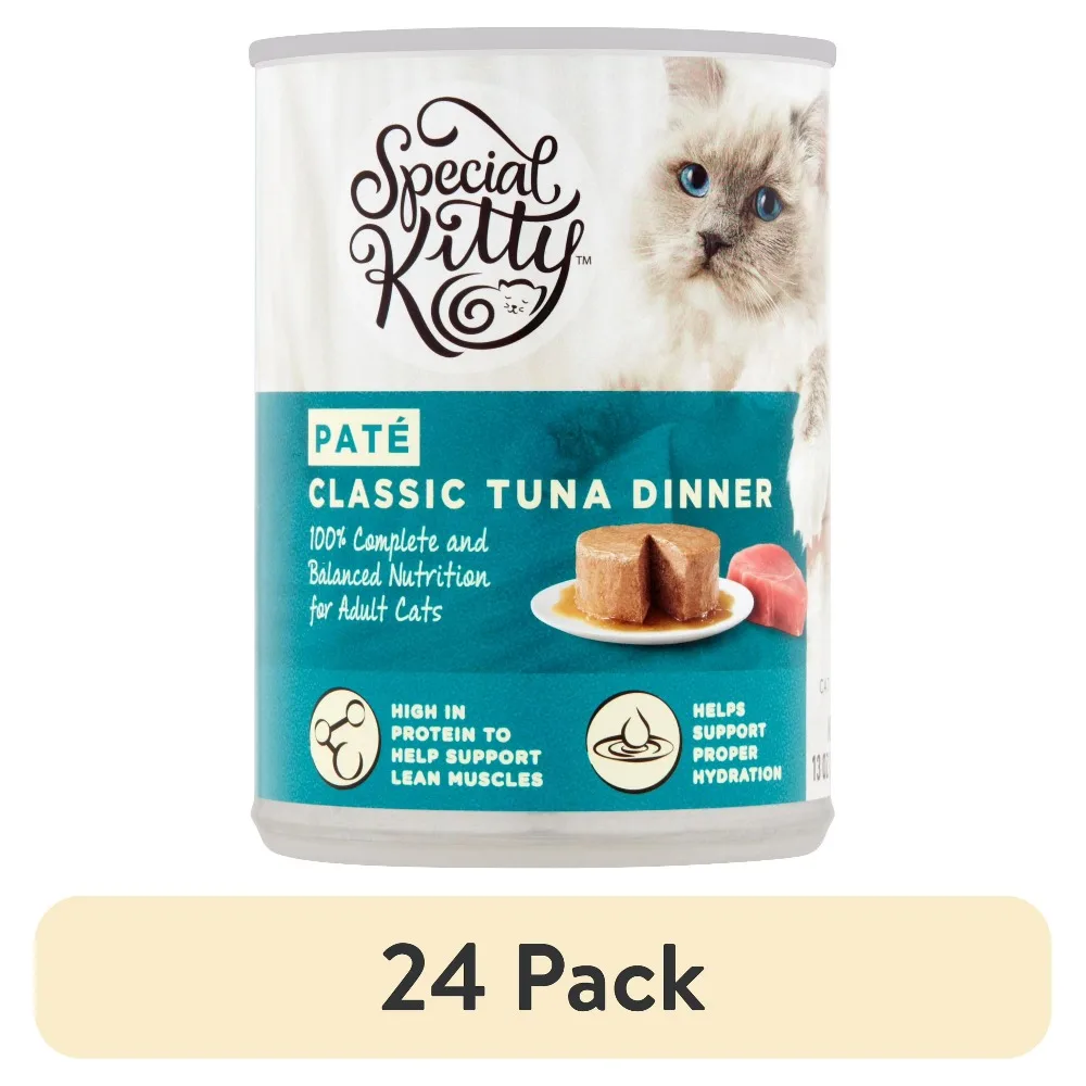 (24 pack) Special Kitty Classic Tuna Dinner Pate Wet Cat Food, 13 oz Can
(24 pack) Special Kitty Classic Tuna Dinner Pate Wet Cat Food, 13 oz Can