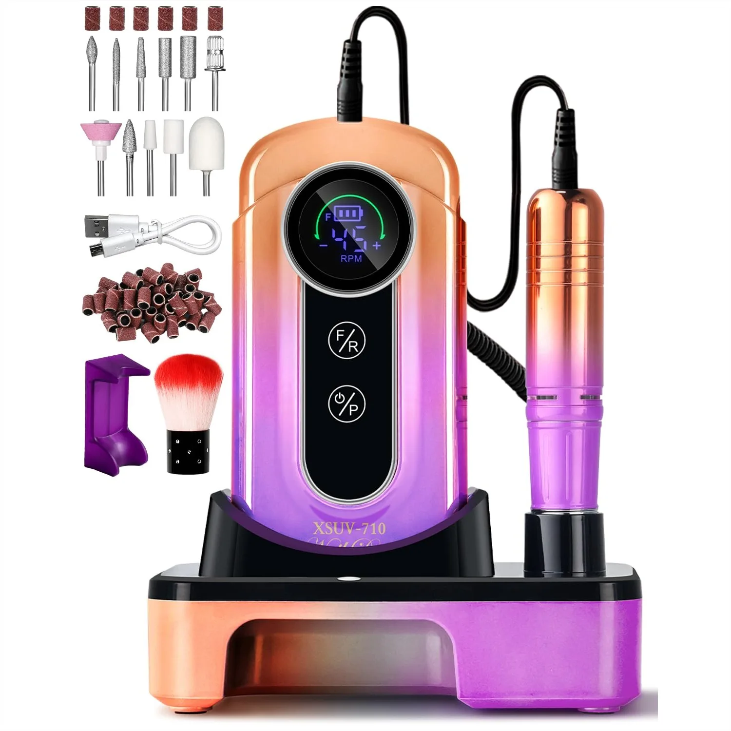 Professional Electric Nail Drill Kit 45000RPM Cordless 3-in-1 Nail File Machine with Rechargeable Stand and Lamp for Acrylic Gel
Professional Electric Nail Drill Kit 45000RPM Cordless 3-in-1 Nail File Machine with Rechargeable Stand and Lamp for Acrylic Gel