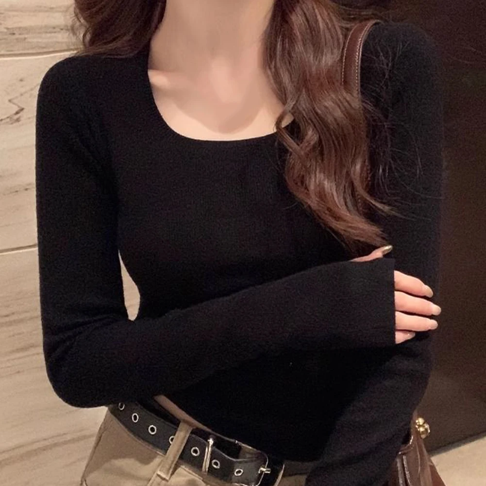 For Home Use Square Neck Top Elegant O-Neck T-Shirt Perfect For Spring Black Girls Knit Long Sleeve Shirt Elegant
For Home Use Square Neck Top Elegant O-Neck T-Shirt Perfect For Spring Black Girls Knit Long Sleeve Shirt Elegant