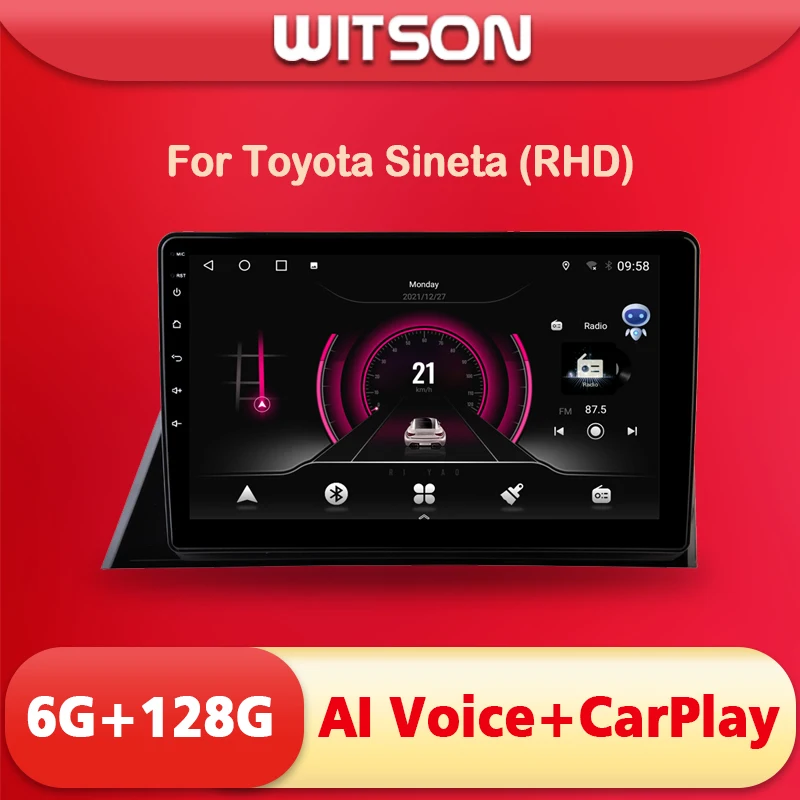 Автомагнитола WITSON, 9 дюймов, Android 11, AI VOICE, 1 Din, для TOYOTA SINETA (RHD) 2016-2019
Автомагнитола WITSON, 9 дюймов, Android 11, AI VOICE, 1 Din, для TOYOTA SINETA (RHD) 2016-2019