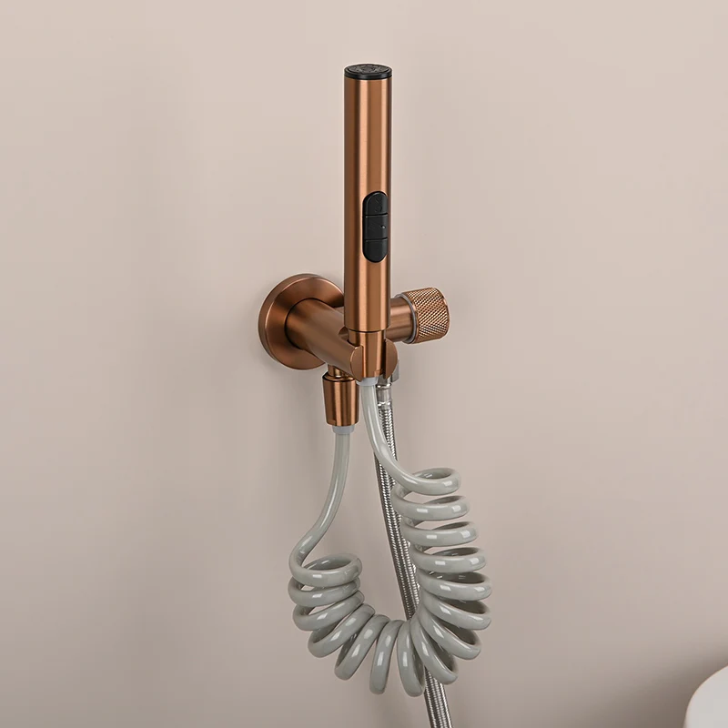 Brushed Rose Gold 3 Functions Handheld Bidet Sprayer Set Brass Single Cold Faucet Handheld Sprayer Shower Nozzle Self Cleaning
Brushed Rose Gold 3 Functions Handheld Bidet Sprayer Set Brass Single Cold Faucet Handheld Sprayer Shower Nozzle Self Cleaning