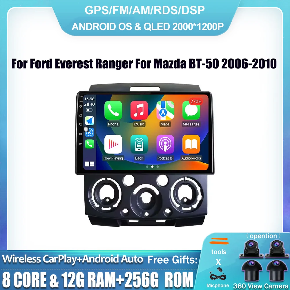 9" For Ford Everest Ranger For Mazda BT-50 2006-2010 IPS Android 14 WIFI 4G Car Radio Multimedia Player Stereo AUTO GPS DSP BT
9" For Ford Everest Ranger For Mazda BT-50 2006-2010 IPS Android 14 WIFI 4G Car Radio Multimedia Player Stereo AUTO GPS DSP BT