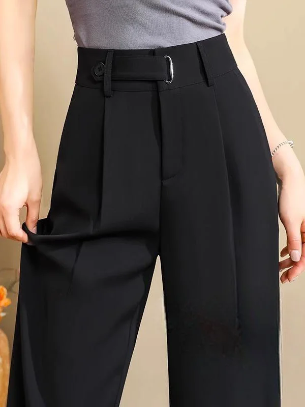 High Waist Drapey Wide Leg Pants Slim Fit Black Design Straight Cut Trousers Autumn Winter Women's Fashion Elegant Pants
High Waist Drapey Wide Leg Pants Slim Fit Black Design Straight Cut Trousers Autumn Winter Women's Fashion Elegant Pants