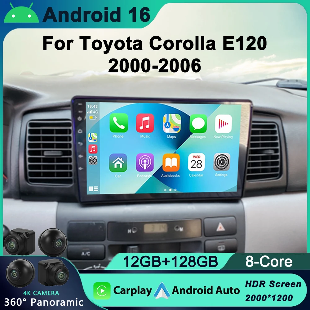 2 Din Android 16 Car Radio Multimedia Player Navigation GPS For Toyota Corolla E130 E120 2000-2006 Carplay 2din Stereo
2 Din Android 16 Car Radio Multimedia Player Navigation GPS For Toyota Corolla E130 E120 2000-2006 Carplay 2din Stereo
