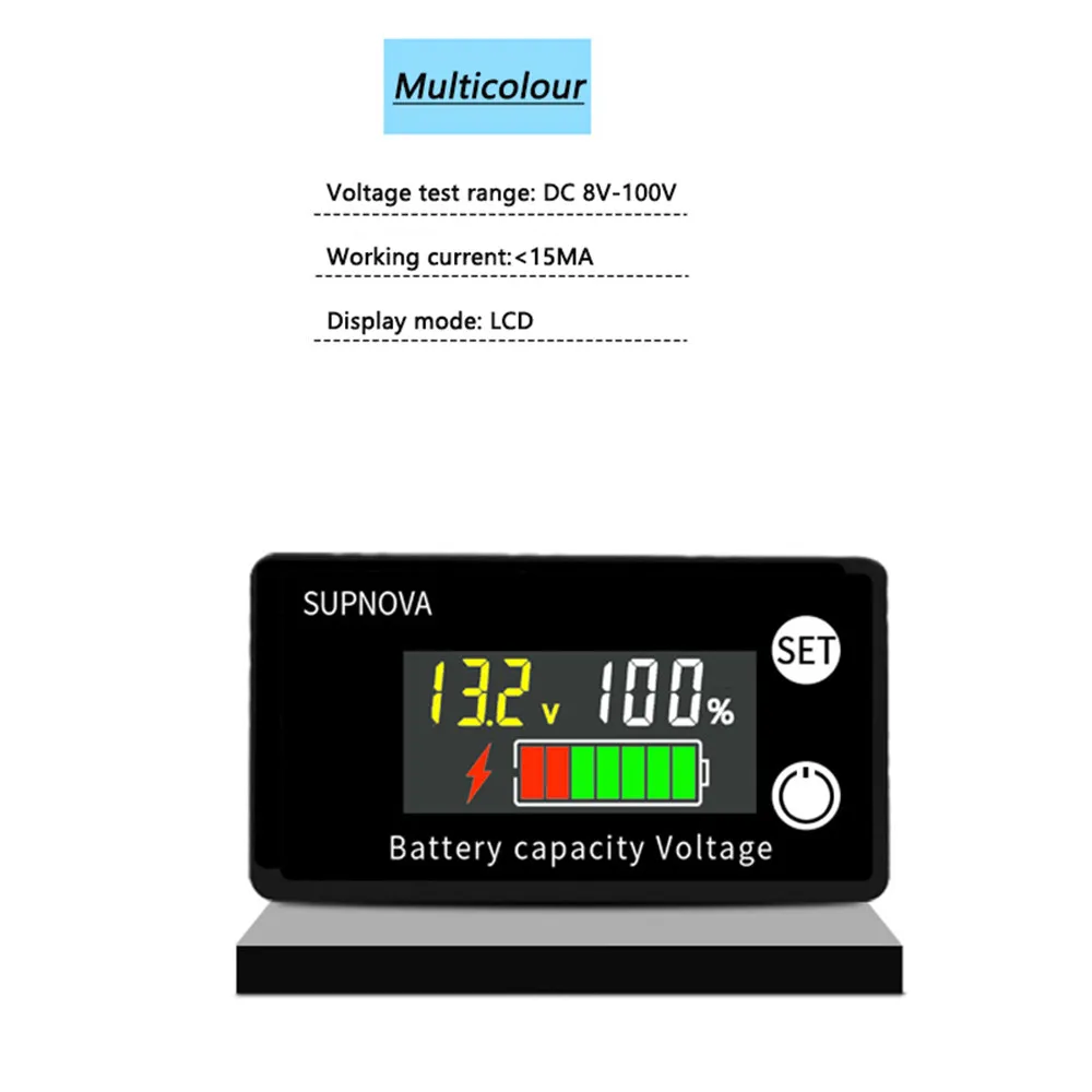 DC 8V-100V Battery Capacity Indicator Voltmeter For Lead Acid Lithium LiFePO4 12V 24V 48V 72V Car Motorcycle Battery Monitor
DC 8V-100V Battery Capacity Indicator Voltmeter For Lead Acid Lithium LiFePO4 12V 24V 48V 72V Car Motorcycle Battery Monitor