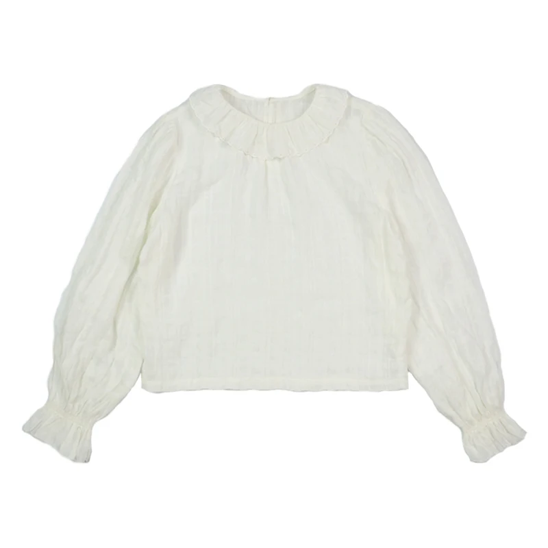 LADYXIEXIE2 Sweet Doll Collar Design Linen Long Sve irt French Sle Loose Fit Button Plaet Hollow out Detail
LADYXIEXIE2 Sweet Doll Collar Design Linen Long Sve irt French Sle Loose Fit Button Plaet Hollow out Detail