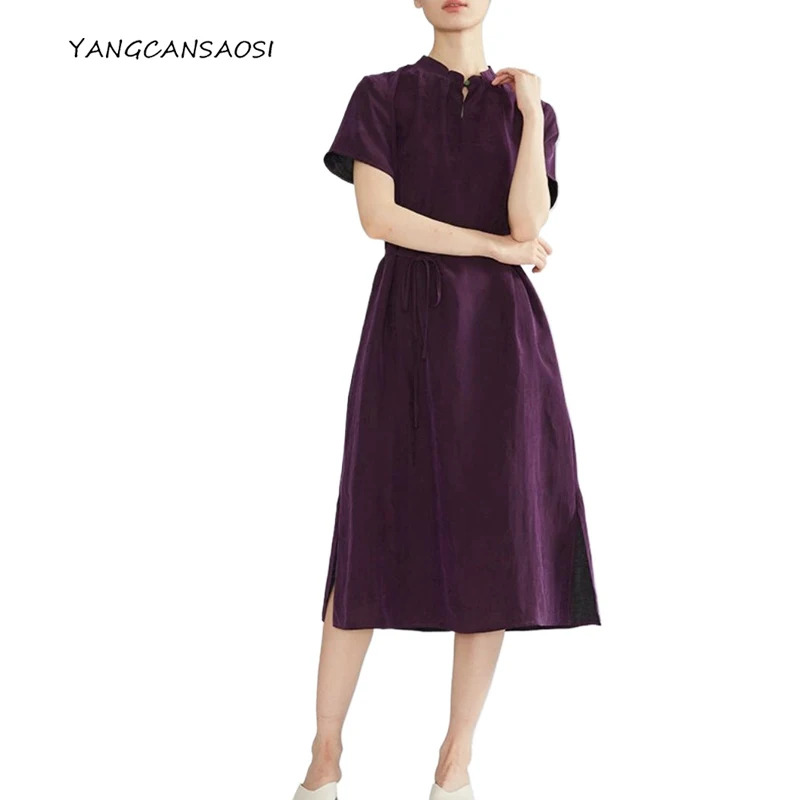 2025 Women's Fashion New 100% Natural Mulberry Silk Purple Jacquard Fragrant Cloud Yarn Standing Collar Chinese Style Dress
2025 Women's Fashion New 100% Natural Mulberry Silk Purple Jacquard Fragrant Cloud Yarn Standing Collar Chinese Style Dress