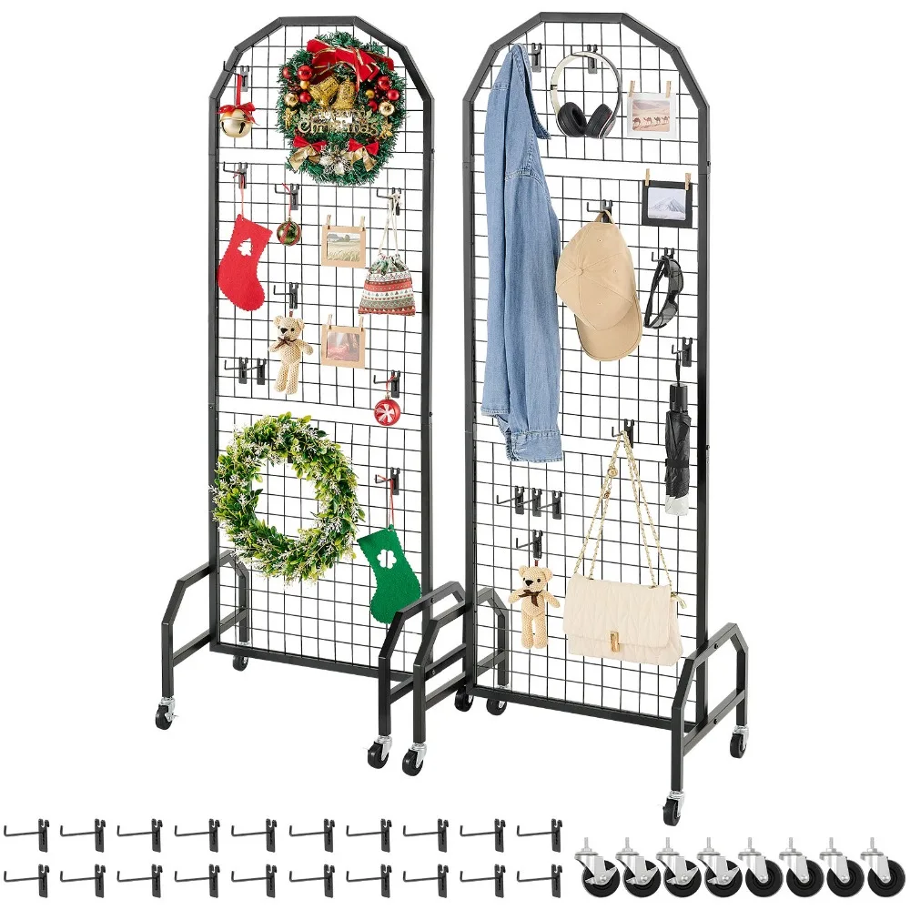 VEVOR 2 Pack Grid Wall Panel 1.9 x 5.4 ft Wire Display Rack with Wheels & Hooks
VEVOR 2 Pack Grid Wall Panel 1.9 x 5.4 ft Wire Display Rack with Wheels & Hooks