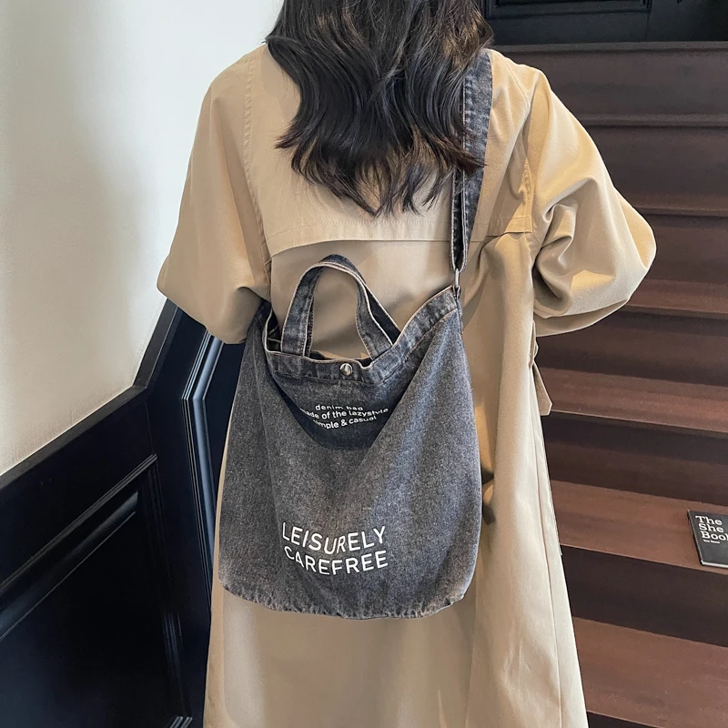 Letter Print Denim Women's Bag Vintage Shoulder Cross Bag Jeans Messenger Bag Y2K Eco Bag Korean Shopper Cowboy Big Handbag Tote
Letter Print Denim Women's Bag Vintage Shoulder Cross Bag Jeans Messenger Bag Y2K Eco Bag Korean Shopper Cowboy Big Handbag Tote