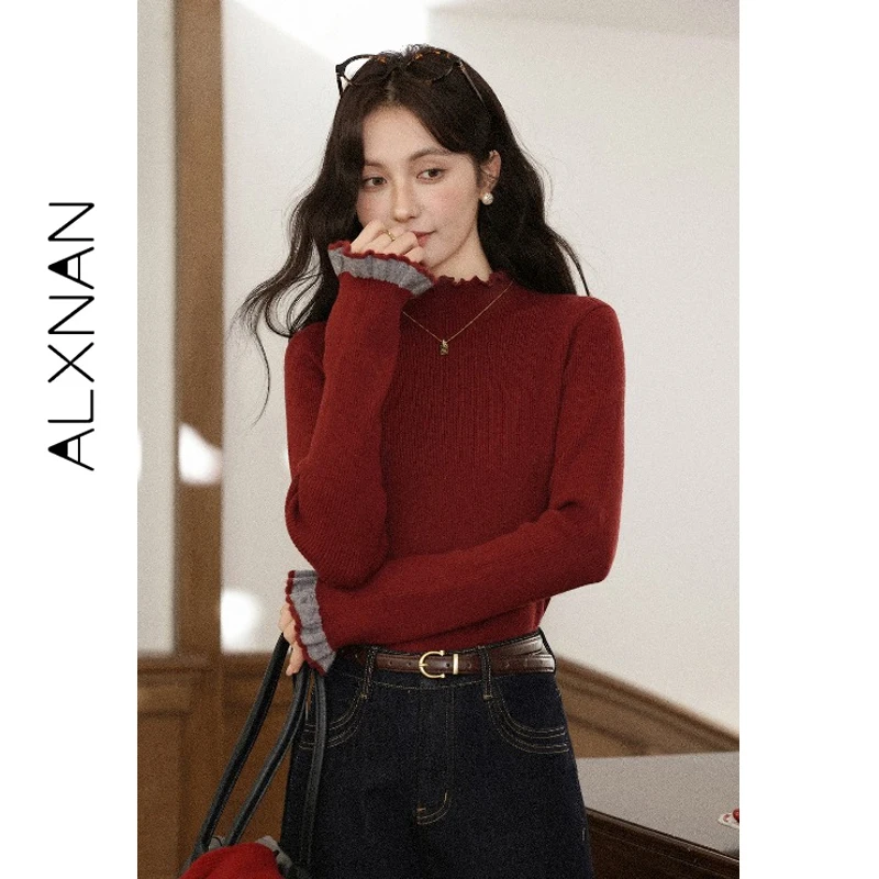ALXNAN Women's Sweater 2026 Spring Long Sleeve Knitwear Vintage Red Casual Pullover Ruffled Trim Elegant Female Clothing L60723
ALXNAN Women's Sweater 2026 Spring Long Sleeve Knitwear Vintage Red Casual Pullover Ruffled Trim Elegant Female Clothing L60723