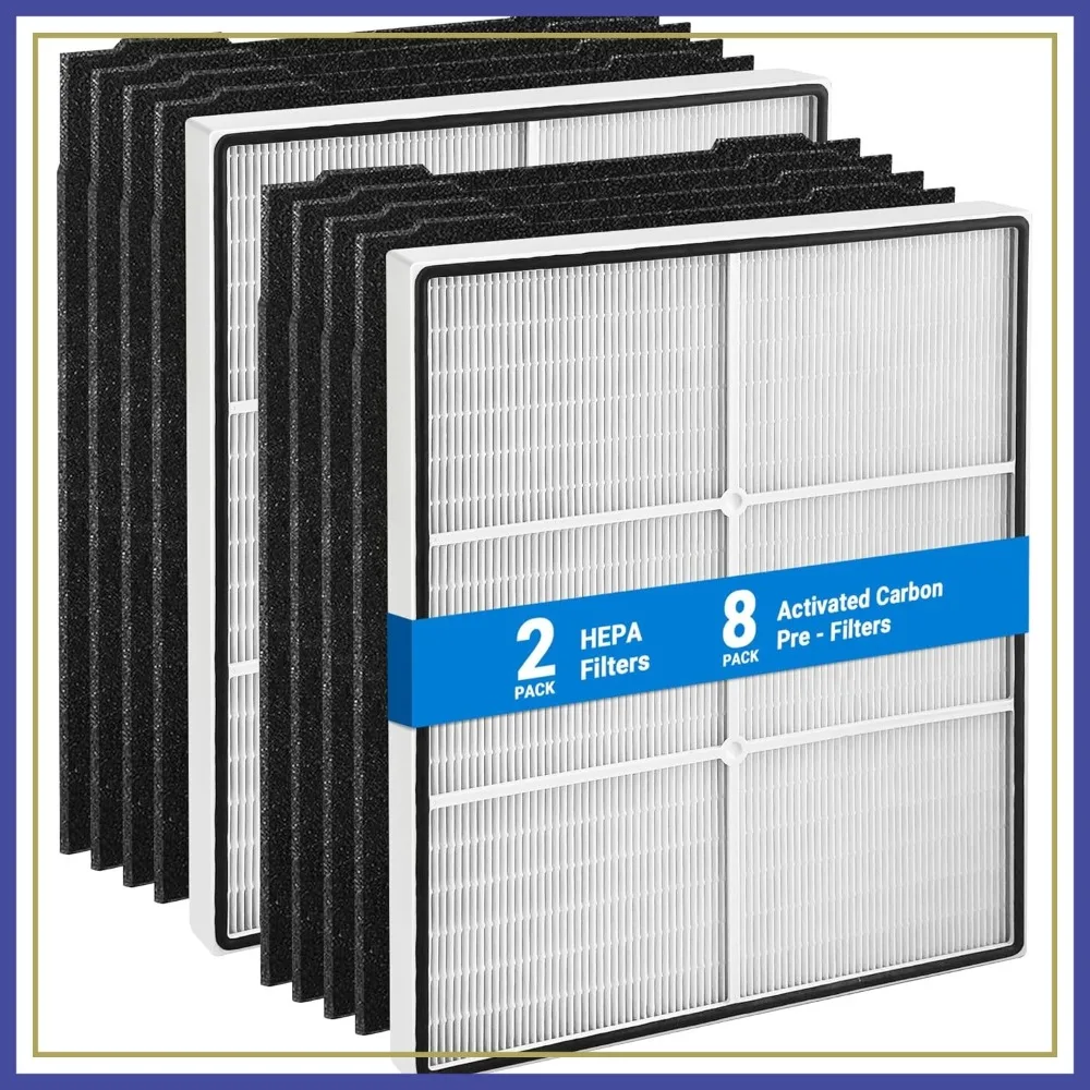 Replacement HEPA Filter and Carbon Pre-Filters for Air Purifier, 2 HEPA + 8 Carbon, Compatible with Select Models
Replacement HEPA Filter and Carbon Pre-Filters for Air Purifier, 2 HEPA + 8 Carbon, Compatible with Select Models