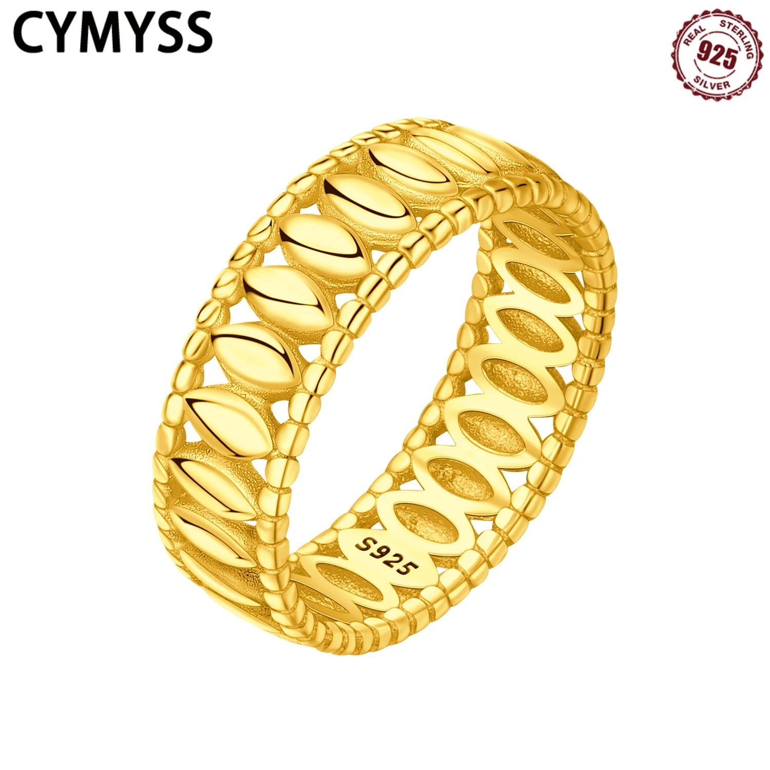 CYMYSS 925 Sterling Silver Retro Thick Round Drum Bead Edge Ring Design Jewelry Wedding Holiday Gift women's Ring
CYMYSS 925 Sterling Silver Retro Thick Round Drum Bead Edge Ring Design Jewelry Wedding Holiday Gift women's Ring