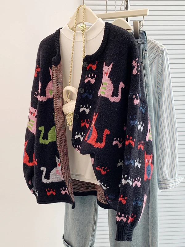 Laid-ba Cartoon Embroidered Sweater Jaet plus Size Comfortable Korean Sle Autumn Winter New Arrival Casual Outerwear
Laid-ba Cartoon Embroidered Sweater Jaet plus Size Comfortable Korean Sle Autumn Winter New Arrival Casual Outerwear