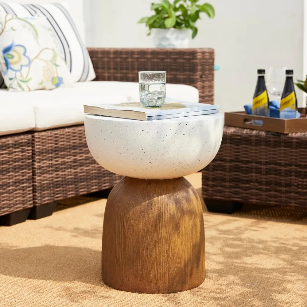 Outdoor Side Table, 17.75" H Decorative Garden Stool Geometric Wood Texture End Table, Round Planter Stand for, Customized
Outdoor Side Table, 17.75" H Decorative Garden Stool Geometric Wood Texture End Table, Round Planter Stand for, Customized