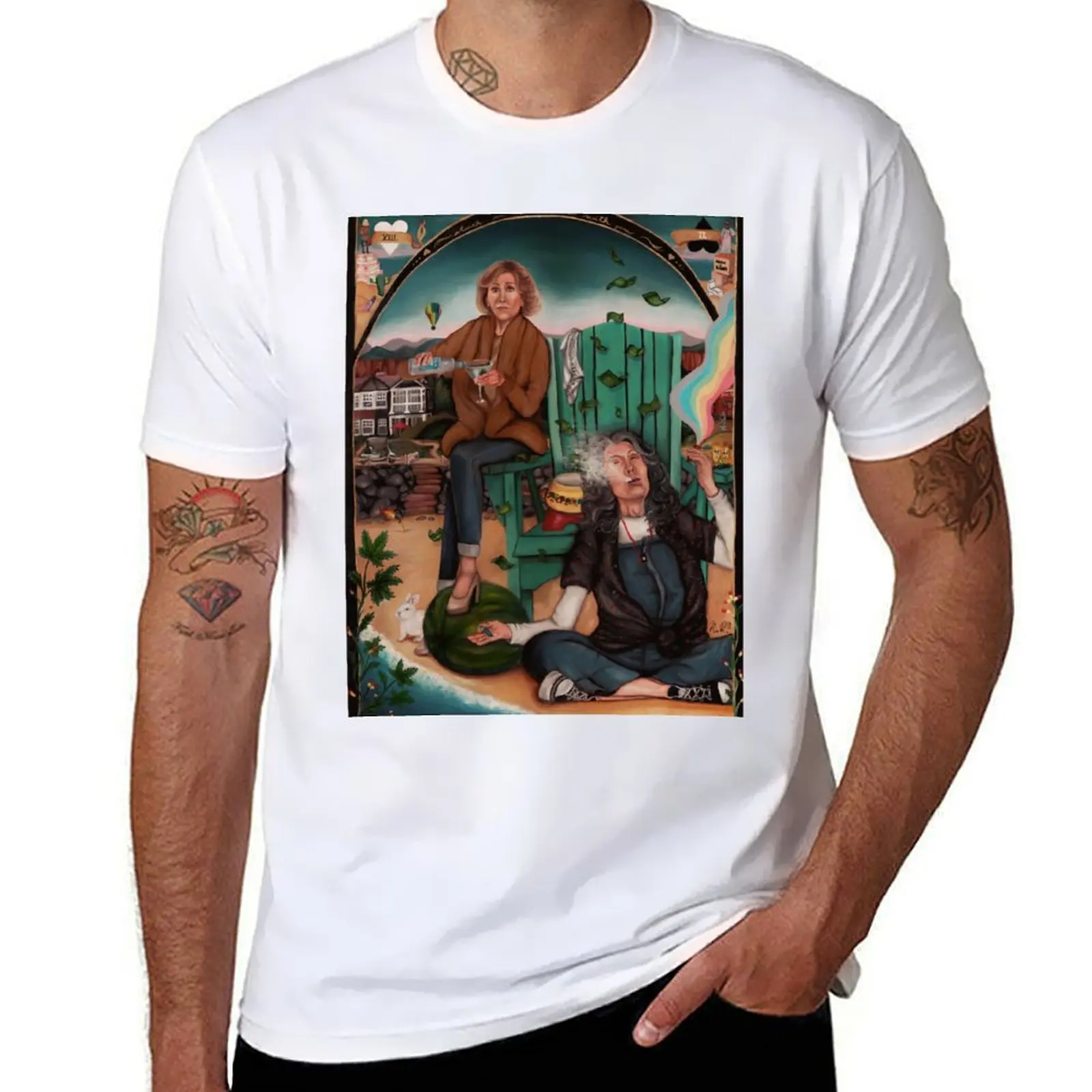 “Stuck in the middle with you” Grace and Frankie / Jane Fonda and Lily Tomlin painting T-Shirt
“Stuck in the middle with you” Grace and Frankie / Jane Fonda and Lily Tomlin painting T-Shirt