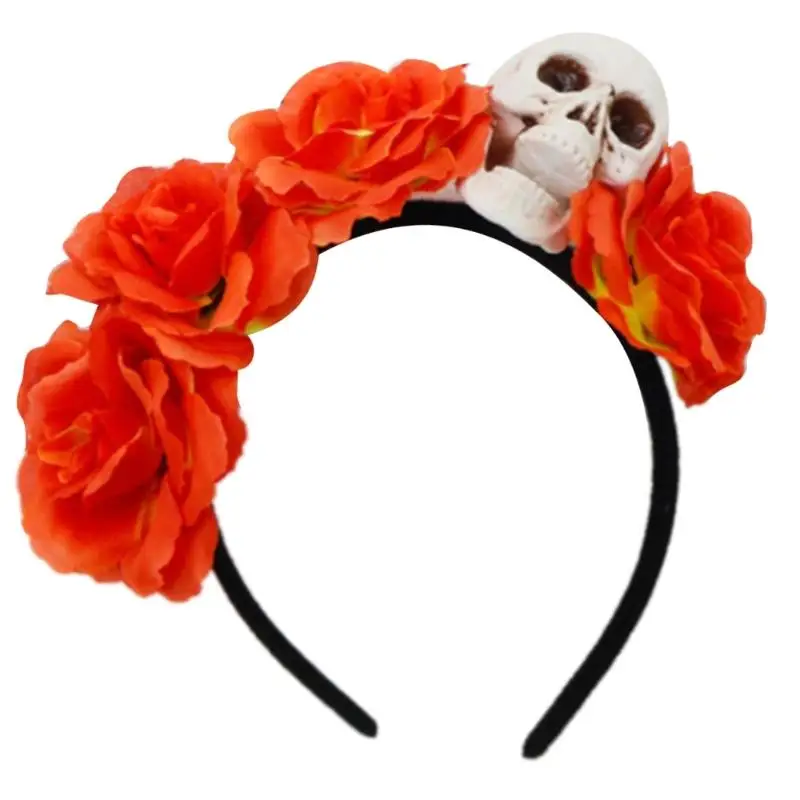 A52E Contemporary Skull Headwear With Artificial Flower Costumes Halloween Cosplays Hair Ornament For Women Girls
A52E Contemporary Skull Headwear With Artificial Flower Costumes Halloween Cosplays Hair Ornament For Women Girls