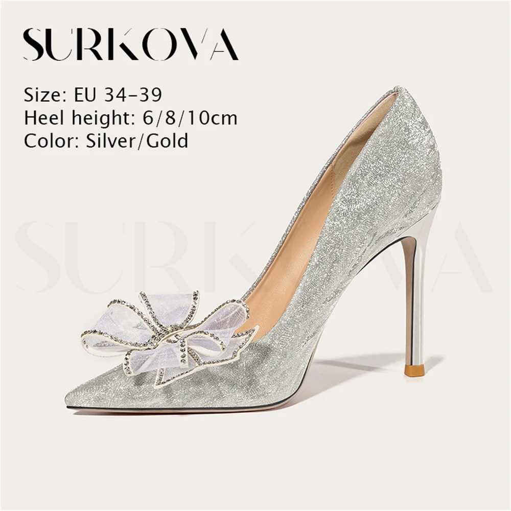 Crystal Butterfly-Knot High Heels Women's Point Toe Stiletto Wedding Shoes Spring and Autumn Bride Sheepskin Pumps Women's Shoes
Crystal Butterfly-Knot High Heels Women's Point Toe Stiletto Wedding Shoes Spring and Autumn Bride Sheepskin Pumps Women's Shoes