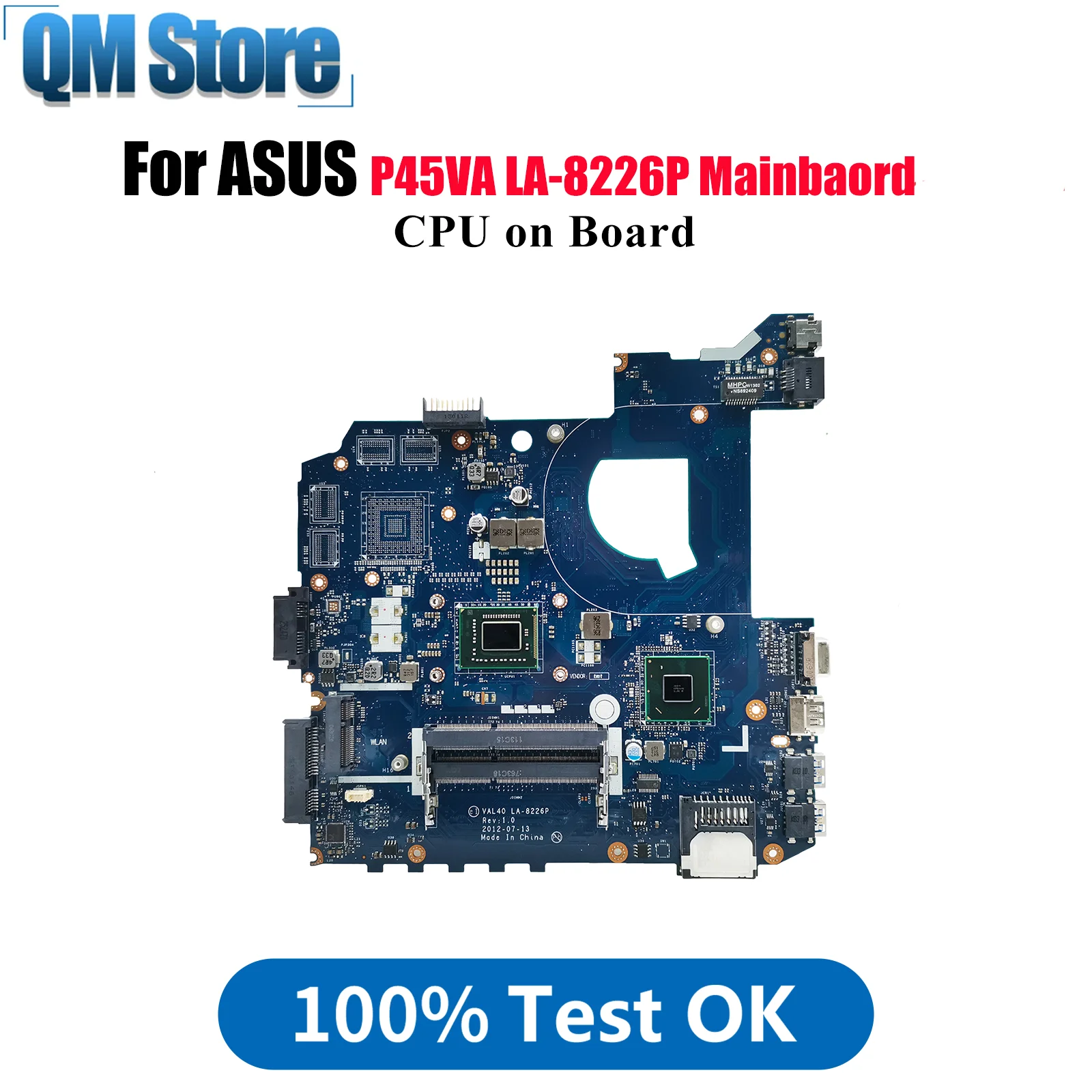LA-8226P Laptop Motherboard For ASUS P45VA K45A K45A Notebook Mainboard With CPU 100% tests OK fast shipping High quality
LA-8226P Laptop Motherboard For ASUS P45VA K45A K45A Notebook Mainboard With CPU 100% tests OK fast shipping High quality