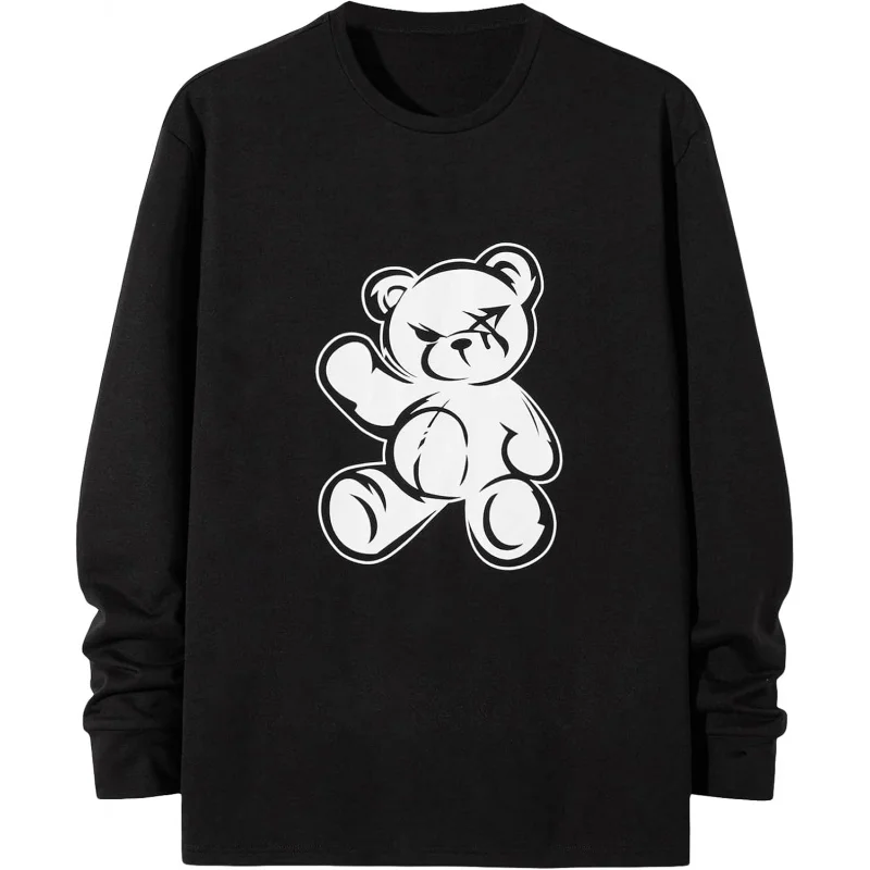 New men's long sleeved printed casual round neck black loose long pullover sweater
New men's long sleeved printed casual round neck black loose long pullover sweater