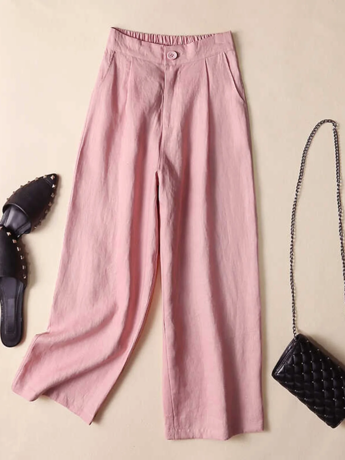 Women's Summer Wide Leg Pants Linen Cotton-Like Loose Casual High Waist Seven to Nine Points Length Straight Cut
Women's Summer Wide Leg Pants Linen Cotton-Like Loose Casual High Waist Seven to Nine Points Length Straight Cut