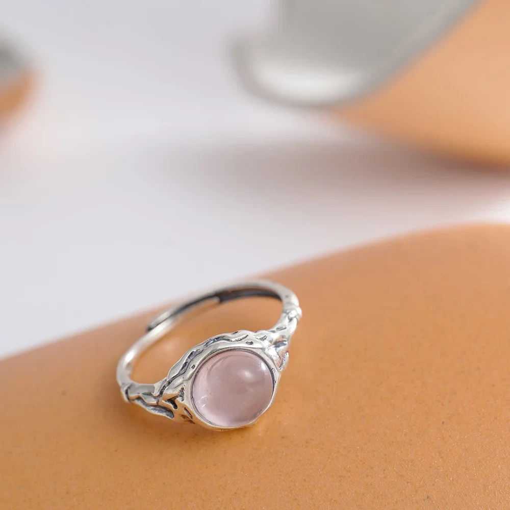 Natural Crystal 925 Silver Ring Adjustable Bands 8mm Round Rose Quartz Healing Stone Handmade Boho Jewelry Birthstone Gift
Natural Crystal 925 Silver Ring Adjustable Bands 8mm Round Rose Quartz Healing Stone Handmade Boho Jewelry Birthstone Gift