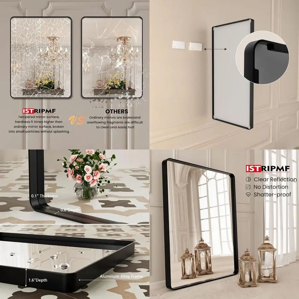 28x36 дюймов закругленное прямоугольное матовое черное зеркало для ванной комнаты, закаленное стекло, настенное крепление
28x36 дюймов закругленное прямоугольное матовое черное зеркало для ванной комнаты, закаленное стекло, настенное крепление