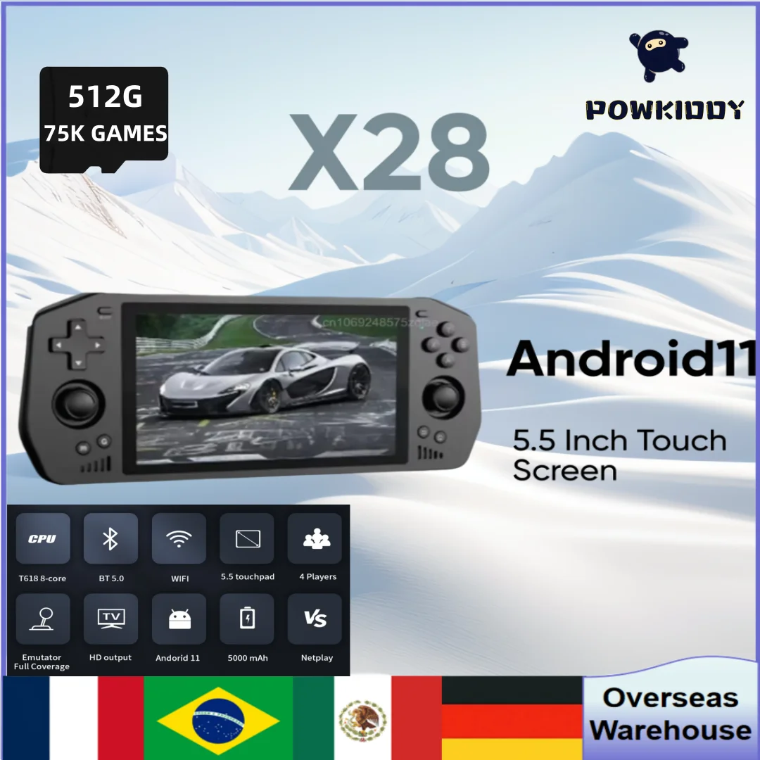 Powkiddy X28 Retro Handheld Video Game Console 5.5 Inch Touch Screen Android11 Support HD TV OUTPUT 512G 75000 GAME PSP PS2 Gift
Powkiddy X28 Retro Handheld Video Game Console 5.5 Inch Touch Screen Android11 Support HD TV OUTPUT 512G 75000 GAME PSP PS2 Gift