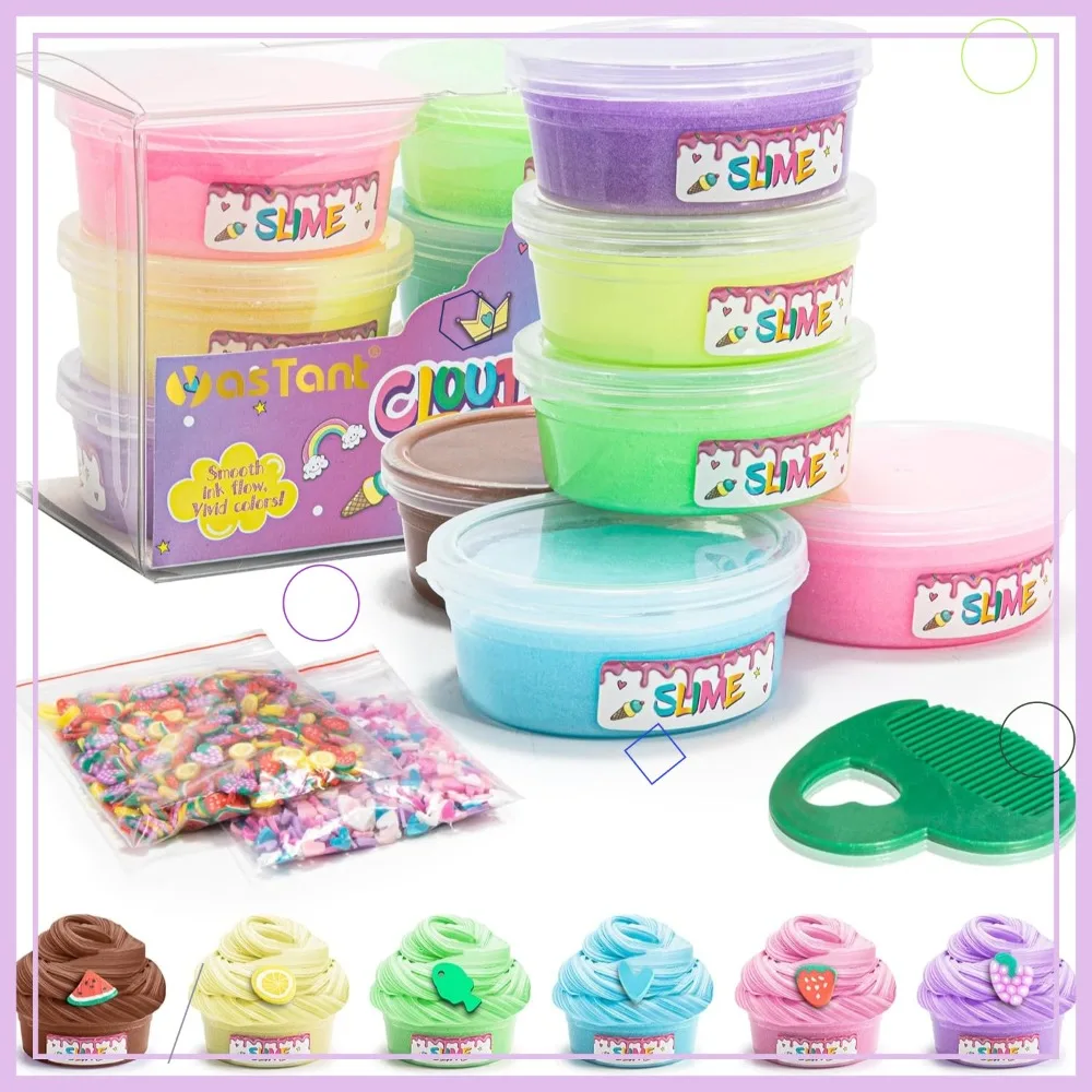 Safe Fluffy Slime Kit for Kids, Stretchy Butter Slime Pack of 6, Stress Relief Toy for Girls and Boys
Safe Fluffy Slime Kit for Kids, Stretchy Butter Slime Pack of 6, Stress Relief Toy for Girls and Boys
