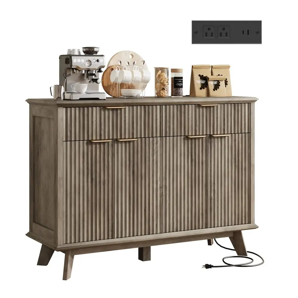 Fluted Buffet Sideboard Cabinet with Storage, 47.2 Kitchen Cabinet with Drawers and Adjustable Shelves, Modern Coffee Bar with
Fluted Buffet Sideboard Cabinet with Storage, 47.2 Kitchen Cabinet with Drawers and Adjustable Shelves, Modern Coffee Bar with