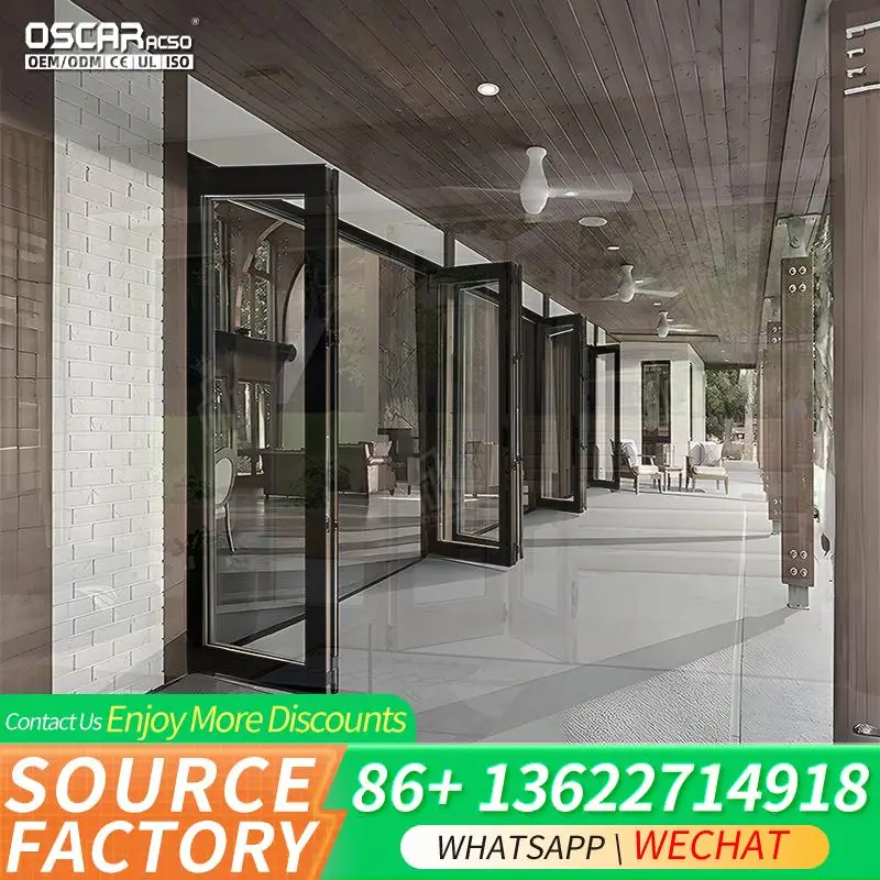 Aluminum Glass Patio Door Double Insulation Bi Folding Foldable Opening for Villas Modern Design Soundproof folding door
Aluminum Glass Patio Door Double Insulation Bi Folding Foldable Opening for Villas Modern Design Soundproof folding door