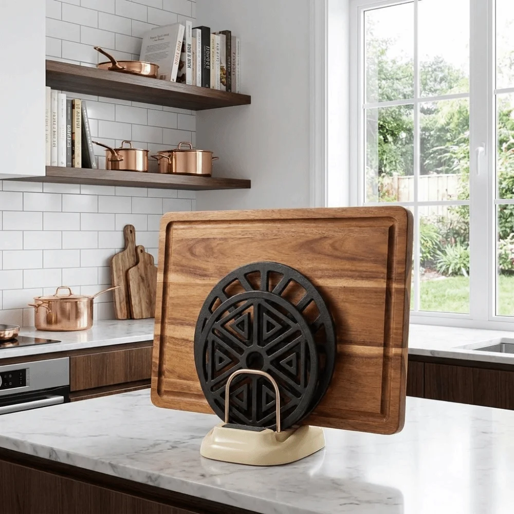 Plastic Pot Lid Rack Anti-slip Stable Cutting Board Holder Space Saving with Sharpener Pot Cover Shelf Restaurant
Plastic Pot Lid Rack Anti-slip Stable Cutting Board Holder Space Saving with Sharpener Pot Cover Shelf Restaurant