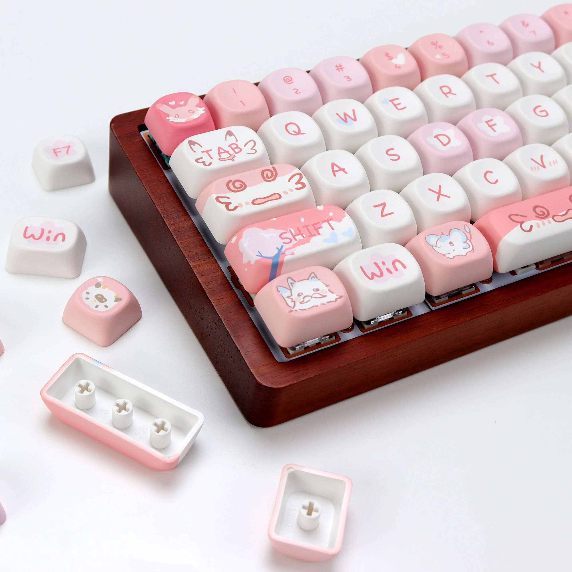 KBDiy Cute Chillet-Ignis Keycap Pink Anime KOA Profile PBT Keycaps Custom For aula F99 Mechanical Keyboard Gaming 133 Keys/Set
KBDiy Cute Chillet-Ignis Keycap Pink Anime KOA Profile PBT Keycaps Custom For aula F99 Mechanical Keyboard Gaming 133 Keys/Set