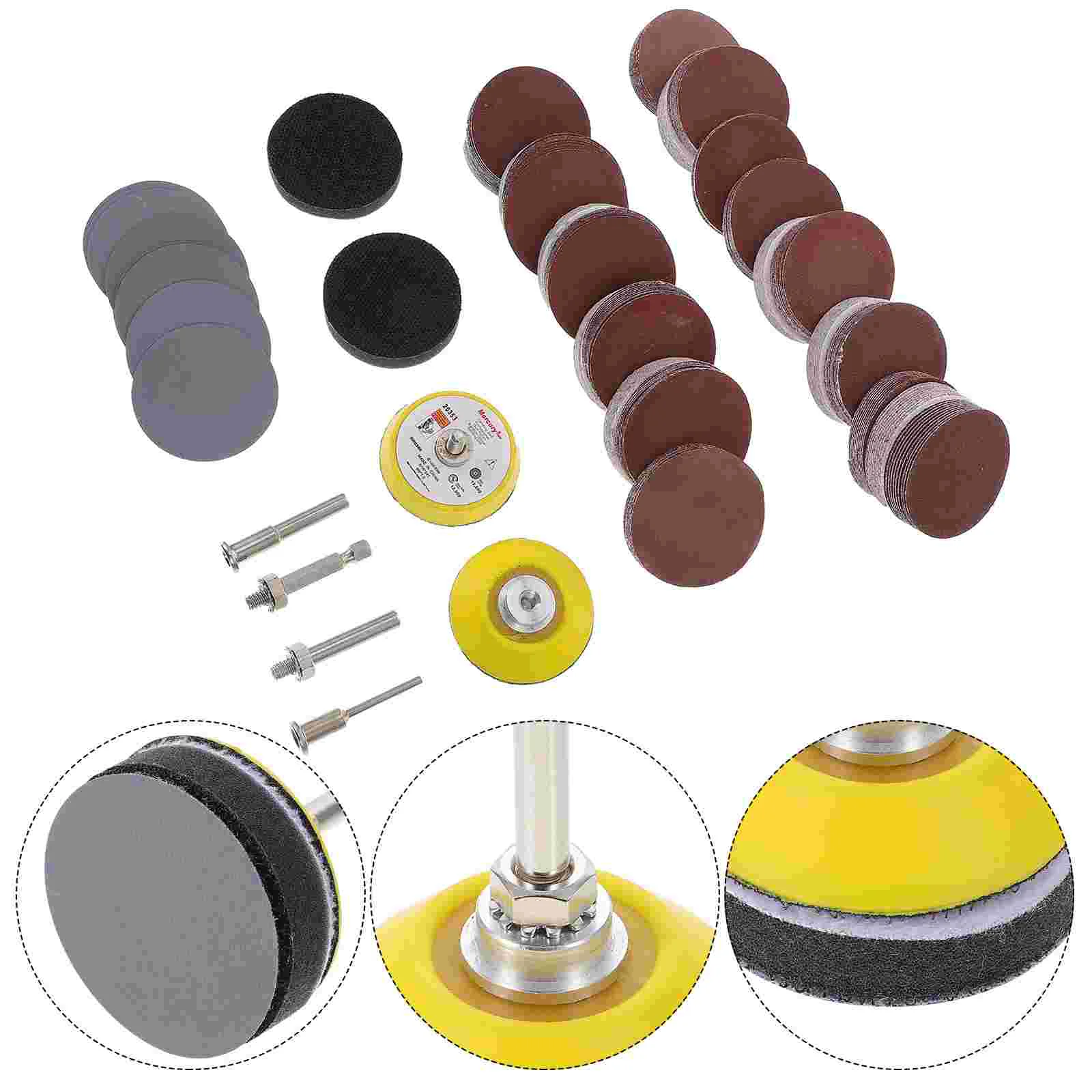 50 Pcs Sanding Disc Set Drill Attachment Electric Sandpaper Grinding Polishing Hook Discs Kit for Wood Metal Projects
50 Pcs Sanding Disc Set Drill Attachment Electric Sandpaper Grinding Polishing Hook Discs Kit for Wood Metal Projects