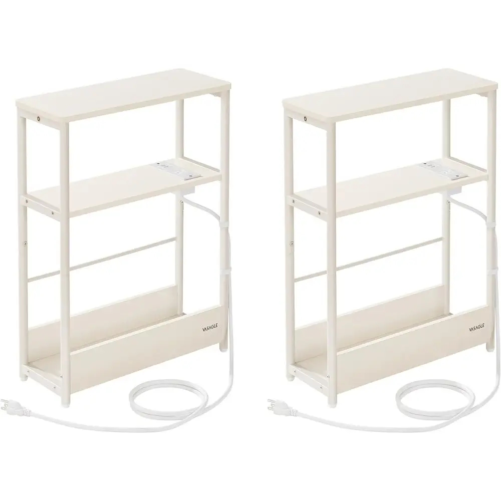 Set of 2 Slim End Tables with Charging Station, 3-Tier Nightstands for Small Spaces, Suitable for Living Room, Bedroom, Study, C
Set of 2 Slim End Tables with Charging Station, 3-Tier Nightstands for Small Spaces, Suitable for Living Room, Bedroom, Study, C