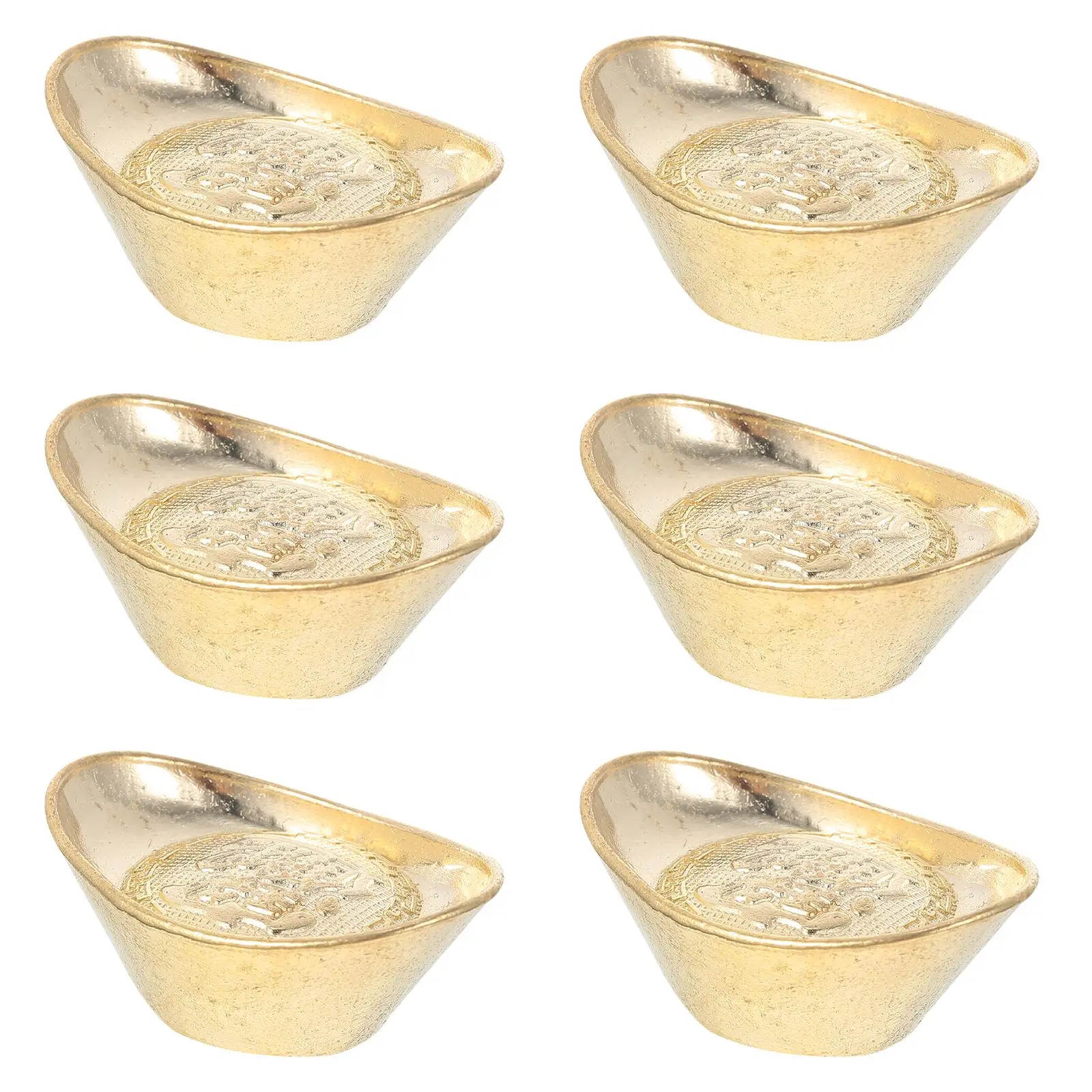 6 Pcs Gold Ingot Adornment Copper Decorative Mini Models Home Office Feng Shui Gift Tabletop nament Durability Craft Practical
6 Pcs Gold Ingot Adornment Copper Decorative Mini Models Home Office Feng Shui Gift Tabletop nament Durability Craft Practical